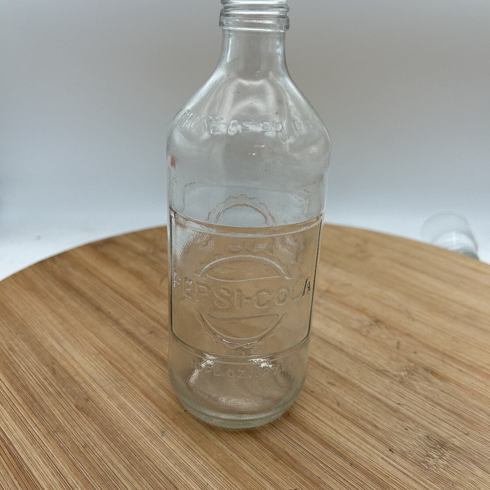 VINTAGE 70's PEPSI COLA EMBOSSED GLASS 16 OZ.‎ BOTTLE
